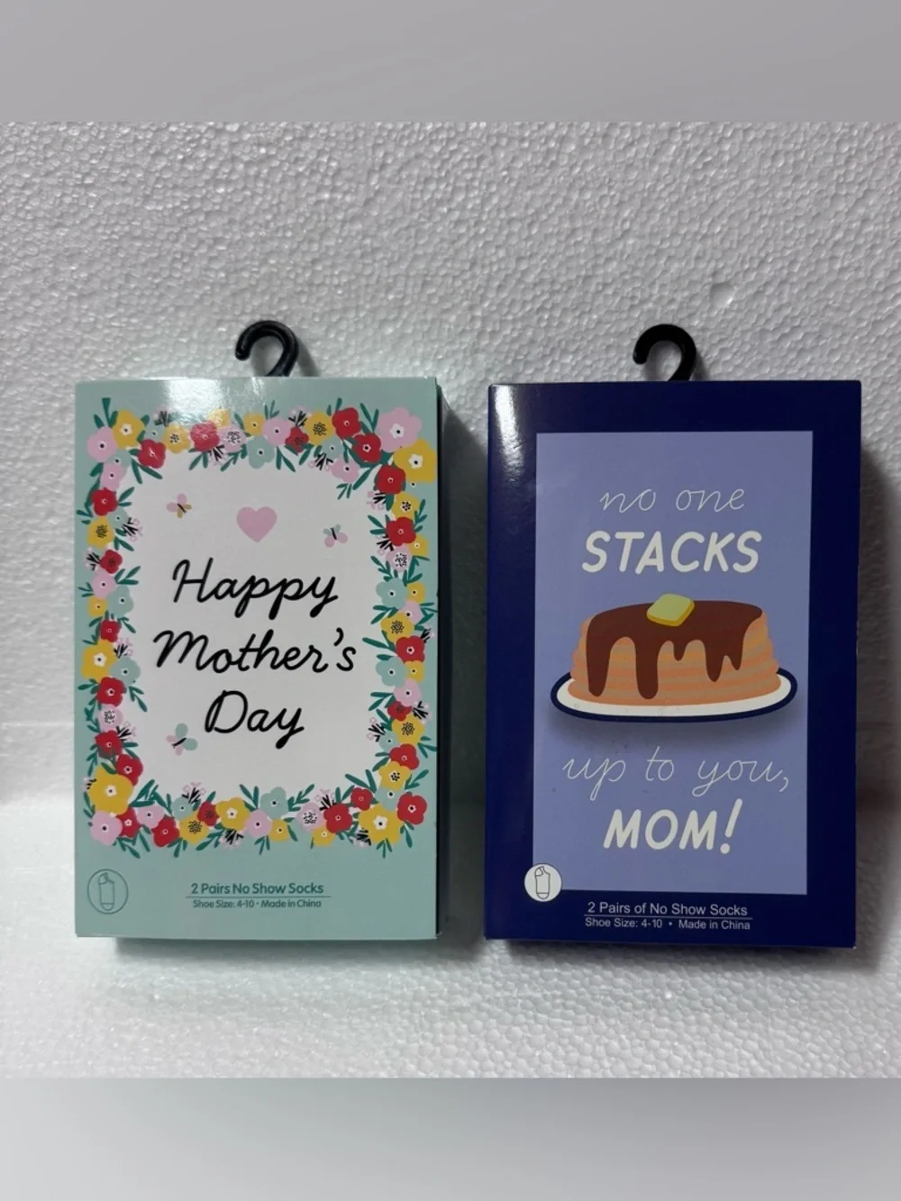 Happy Mother's Day No-Show Socks - Mint & Navy - Pack of 2